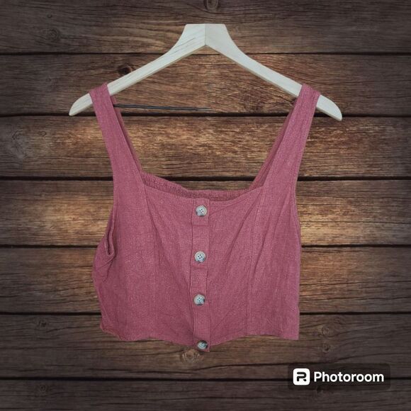 Aeropostale Button Front Crop Top Size L - Picture 1 of 6